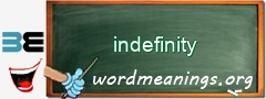 WordMeaning blackboard for indefinity